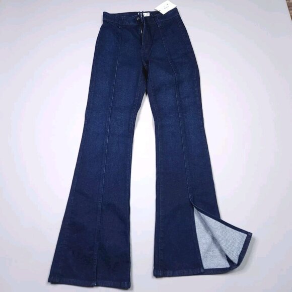 $275 EmRata X Adriano Goldschmied Anisten High Rise Sway Slit Bootcut Jean Sz 26 - Picture 2 of 11